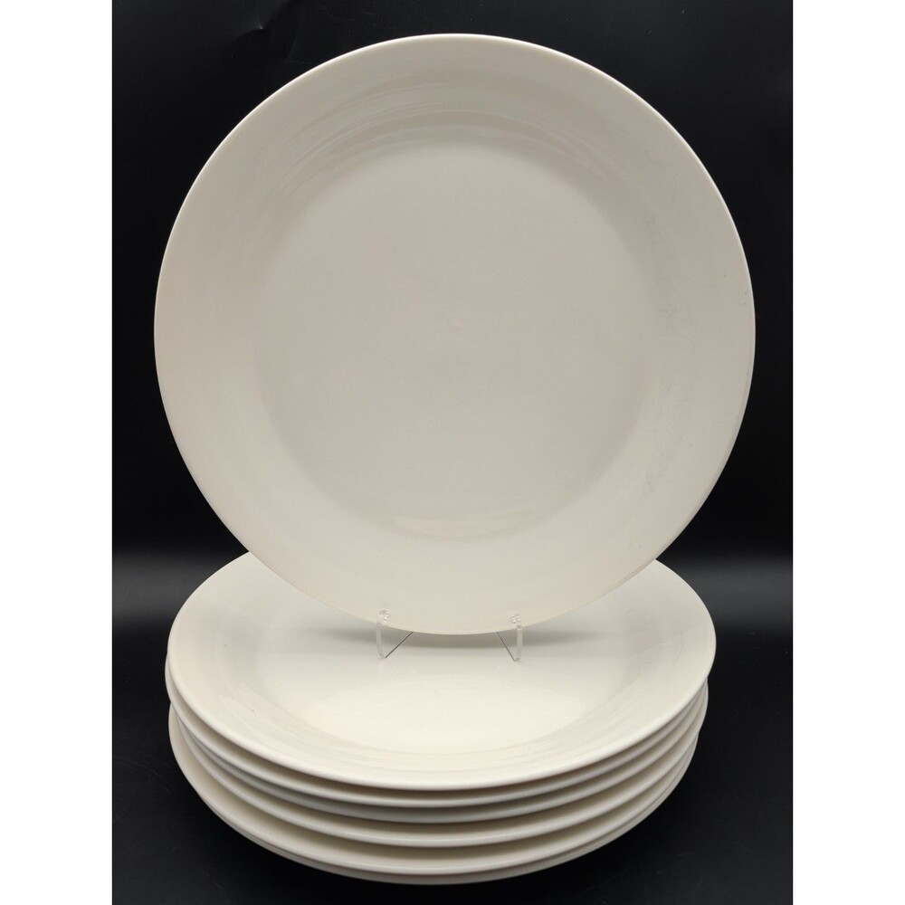 Royal Doulton London 1815 11.25" White on White Dinner Chop Plates Set of 7